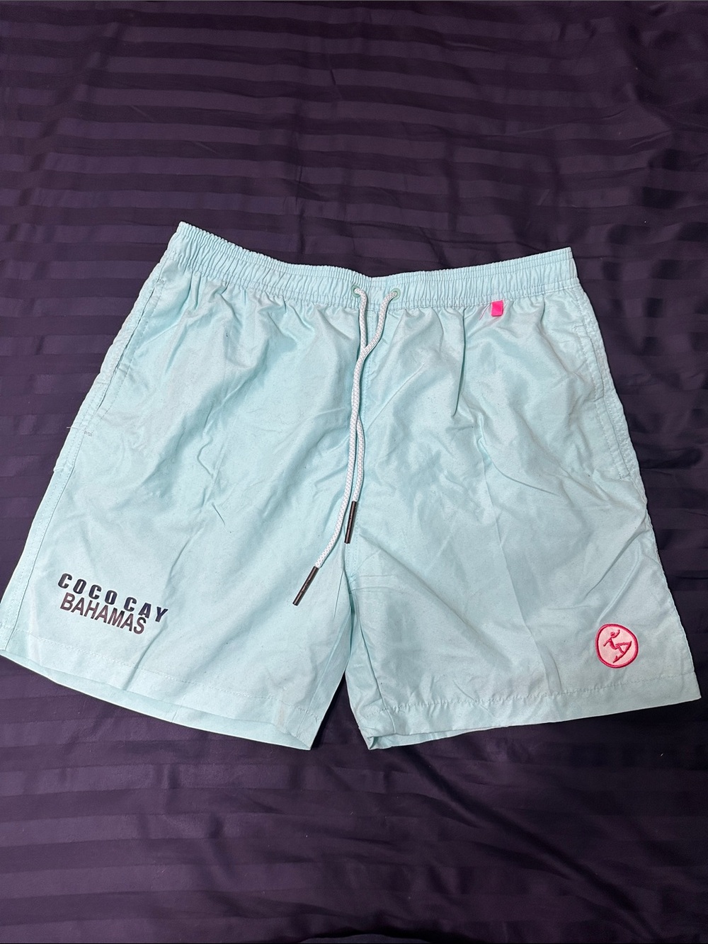 CocoCay Bahamas Men's Light Aqua Swim Trunks